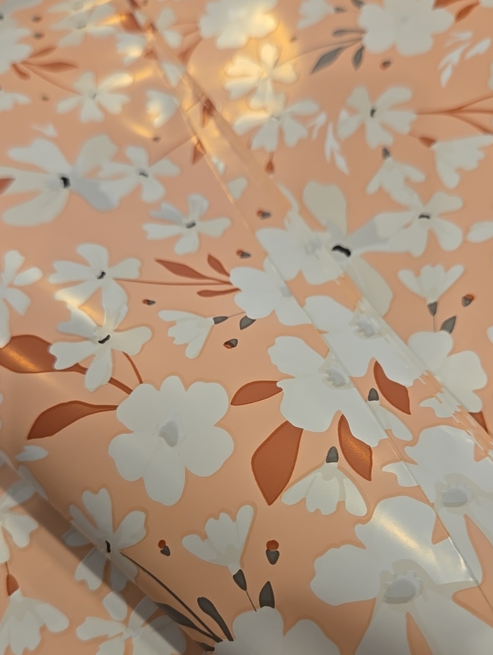 Peachy Pink Gray Floral Poly Mylar Like Mailers Set of 10 - Picture 5 of 11